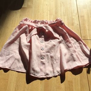 Yesstyle Pink Plaid Tie up Skater Skirt